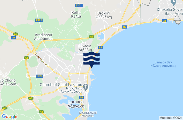 Mappa delle Getijden in Aradíppou, Cyprus