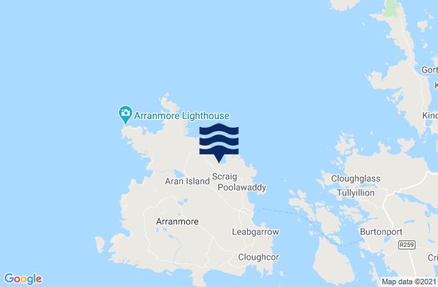 Mappa delle Getijden in Aran Island, Ireland
