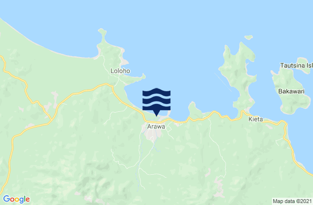 Mappa delle Getijden in Arawa, Papua New Guinea