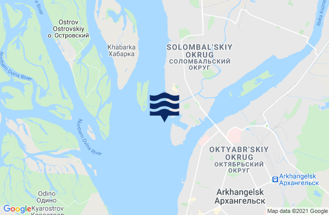 Mappa delle Getijden in Archangel Solombala Island, Russia