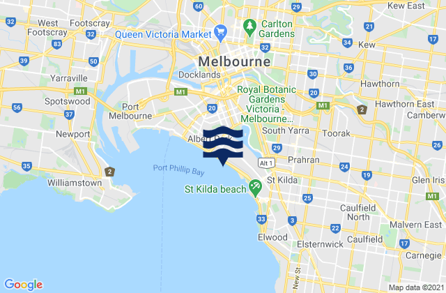 Mappa delle Getijden in Archies, Australia