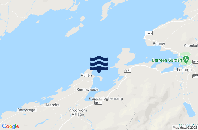 Mappa delle Getijden in Ardgroom Harbour, Ireland