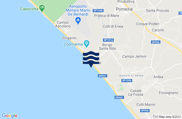 Mappa delle Getijden in Area Produttiva, Italy