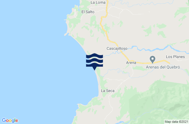 Mappa delle Getijden in Arenas, Panama