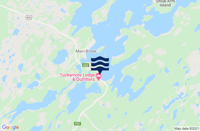 Mappa delle Getijden in Ariege Bay, Canada
