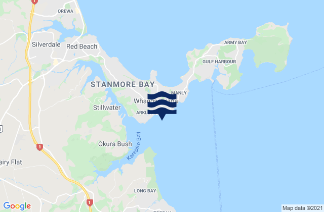 Mappa delle Getijden in Arkles Bay, New Zealand