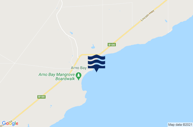 Mappa delle Getijden in Arno Bay, Australia
