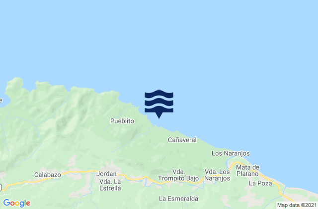 Mappa delle Getijden in Arrecifes, Colombia