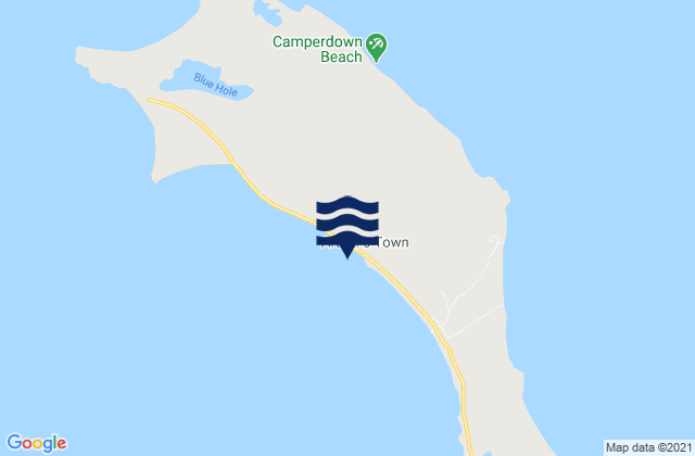 Mappa delle Getijden in Arthur’s Town, Bahamas