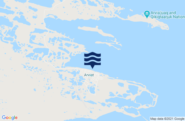 Mappa delle Getijden in Arviat, Canada