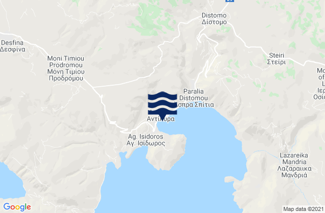 Mappa delle Getijden in Aráchova, Greece
