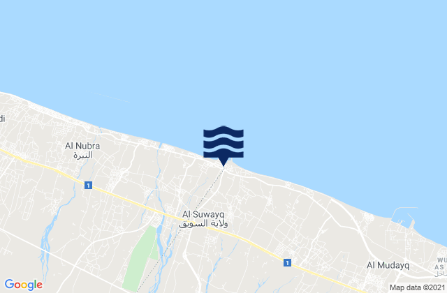 Mappa delle Getijden in As Suwayq, Oman