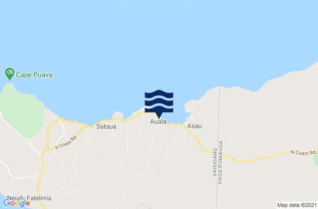 Mappa delle Getijden in Asau, Samoa