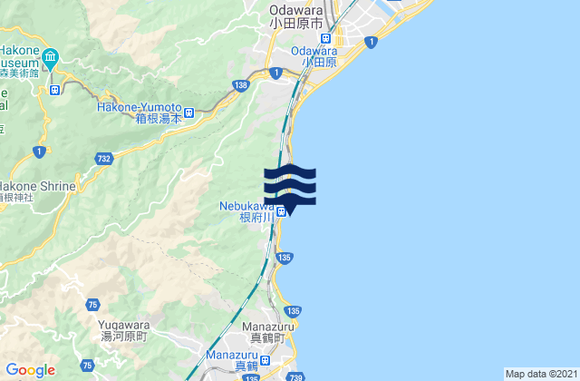 Mappa delle Getijden in Ashigarashimo-gun, Japan