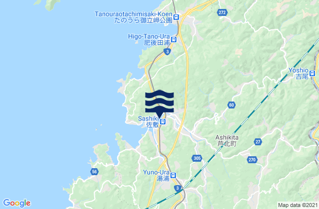 Mappa delle Getijden in Ashikita-gun, Japan