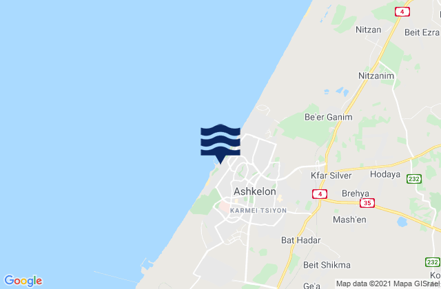 Mappa delle Getijden in Ashkelon, Israel