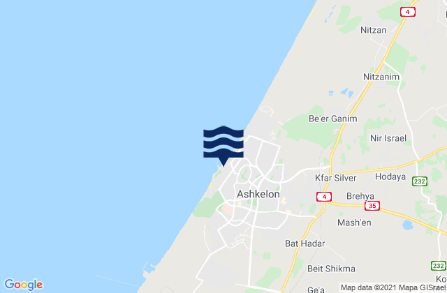 Mappa delle Getijden in Ashkelon, Israel