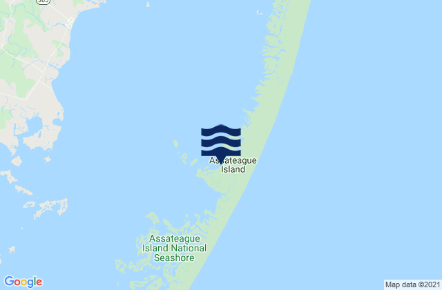 Mappa delle Getijden in Assateague Island, United States