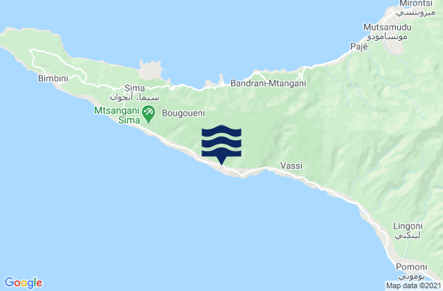 Mappa delle Getijden in Assimpao, Comoros