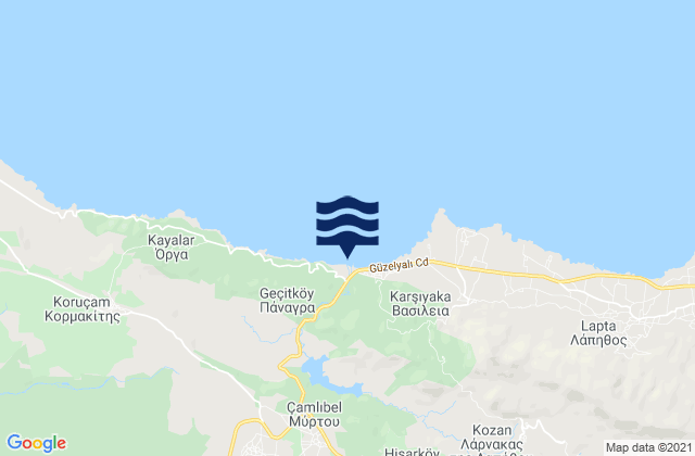 Mappa delle Getijden in Asómatos, Cyprus