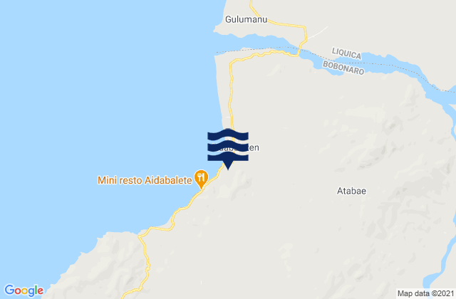Mappa delle Getijden in Atabae, Timor Leste