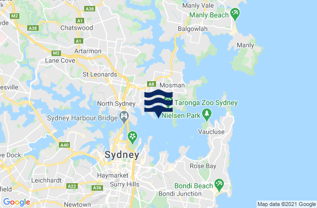 Mappa delle Getijden in Athol Bay, Australia