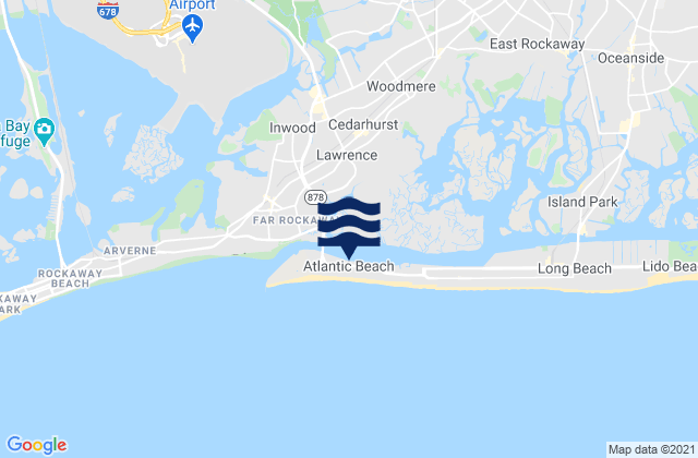 Mappa delle Getijden in Atlantic Beach, United States