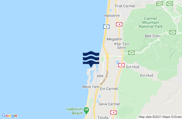 Mappa delle Getijden in Atlit, Israel