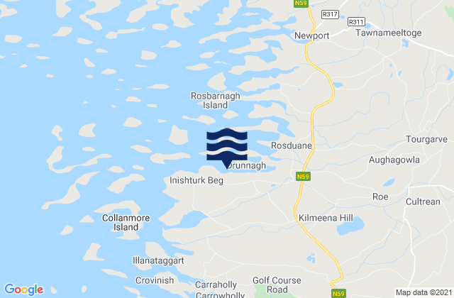 Mappa delle Getijden in Atticlea Island, Ireland