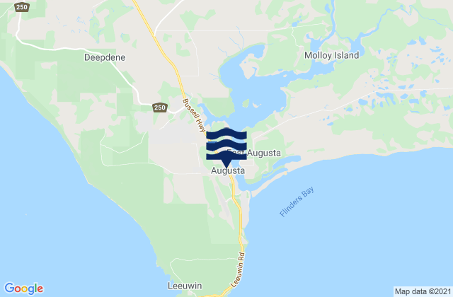 Mappa delle Getijden in Augusta, Australia