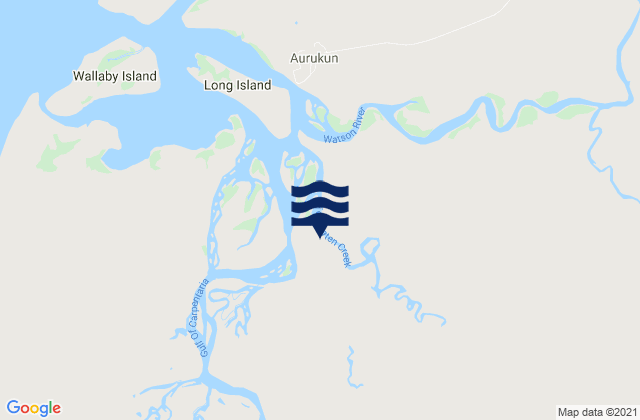 Mappa delle Getijden in Aurukun, Australia