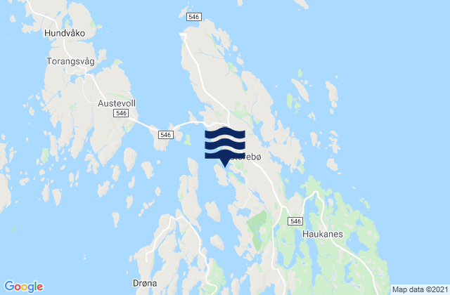 Mappa delle Getijden in Austevoll, Norway