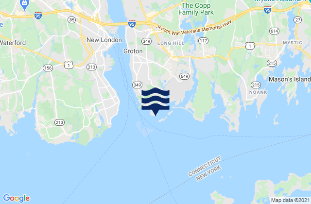 Mappa delle Getijden in Avery Point, United States