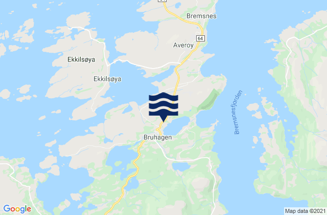 Mappa delle Getijden in Averøy, Norway