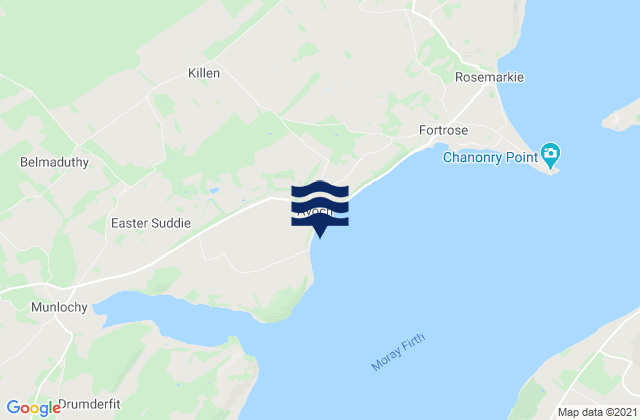 Mappa delle Getijden in Avoch Bay, United Kingdom