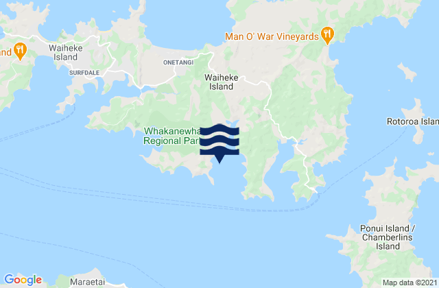 Mappa delle Getijden in Awaawaroa Bay, New Zealand