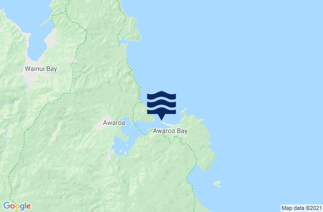 Mappa delle Getijden in Awaroa Bay Abel Tasman, New Zealand