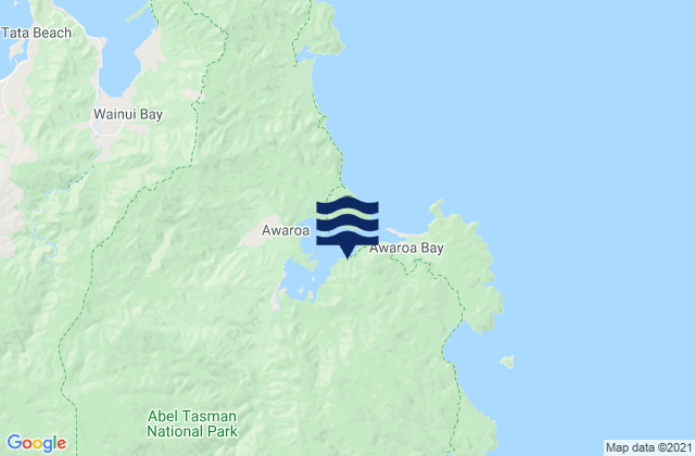 Mappa delle Getijden in Awaroa Bay, New Zealand