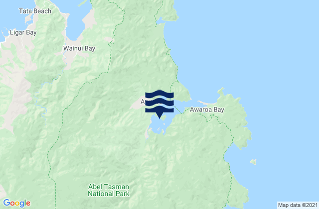 Mappa delle Getijden in Awaroa Inlet, New Zealand