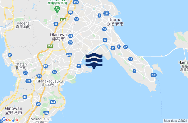Mappa delle Getijden in Awase, Japan