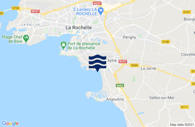 Mappa delle Getijden in Aytré, France