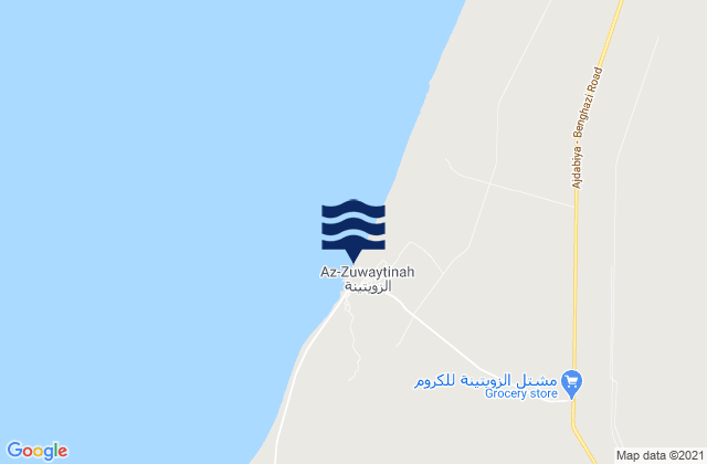 Mappa delle Getijden in Az Zuwaytīnah, Libya