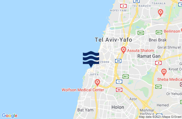 Mappa delle Getijden in Azor, Israel