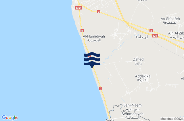 Mappa delle Getijden in Aş Şafşāfah, Syria