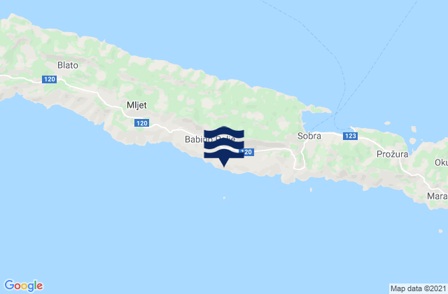 Mappa delle Getijden in Babino Polje, Croatia