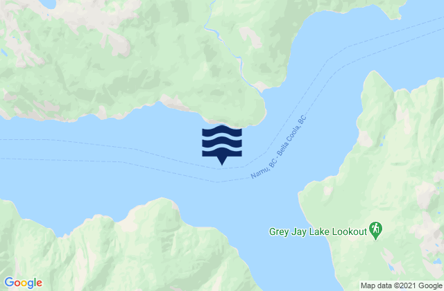 Mappa delle Getijden in Bachelor Bay, Canada
