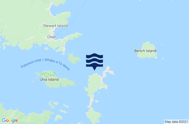 Mappa delle Getijden in Back Beach, New Zealand