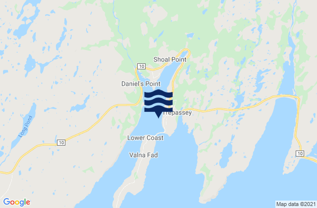 Mappa delle Getijden in Backside (of Trepassey), Canada