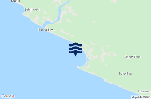 Mappa delle Getijden in Bafu Bay, Liberia