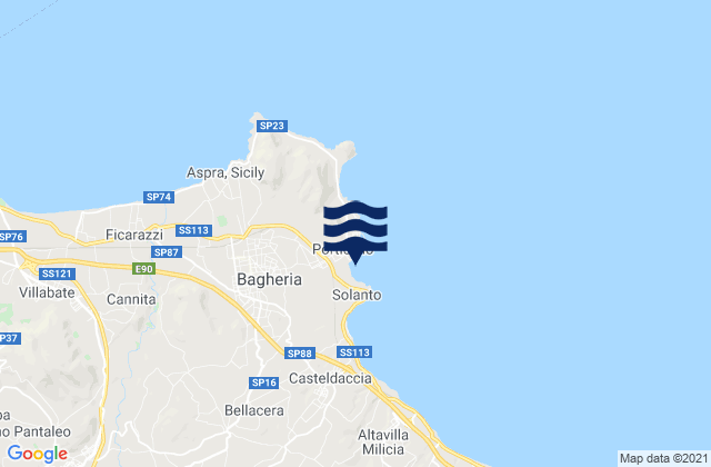 Mappa delle Getijden in Bagheria, Italy